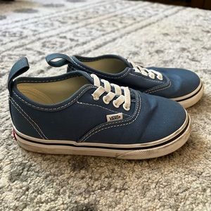 Blue slip on sneakers